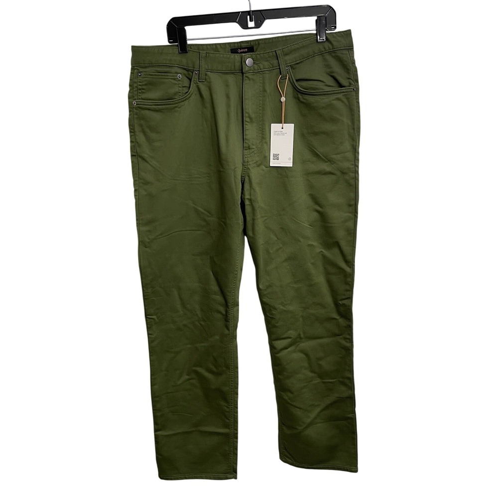 Quince Comfort Stretch Traveler 5-Pocket Pants Chive Green Mens 36x32 LB105573